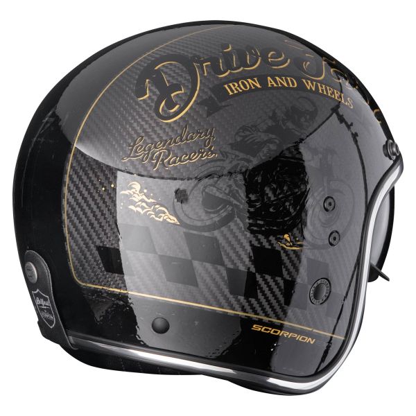 Scorpion Belfast Evo Carbon Zippy Nero Oro + Kit Bluetooth Exo-Com Link-1