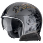 Casque Jet Scorpion Belfast Evo Drive Fast argento nero oro + kit Bluetooth Exo-Com Link-1