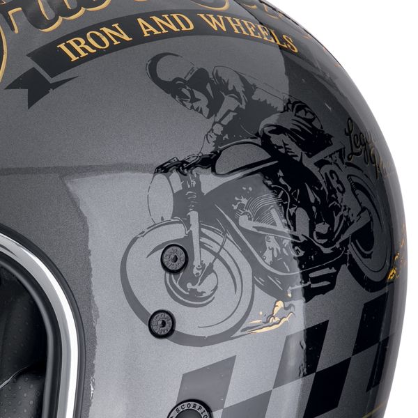 Scorpion Belfast Evo Drive Fast Argento Nero Oro + Kit Bluetooth Exo-Com Link-1C