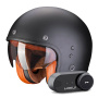 Casque Jet Scorpion Belfast Evo Luxe Matt Black + Kit Bluetooth Lokui K30