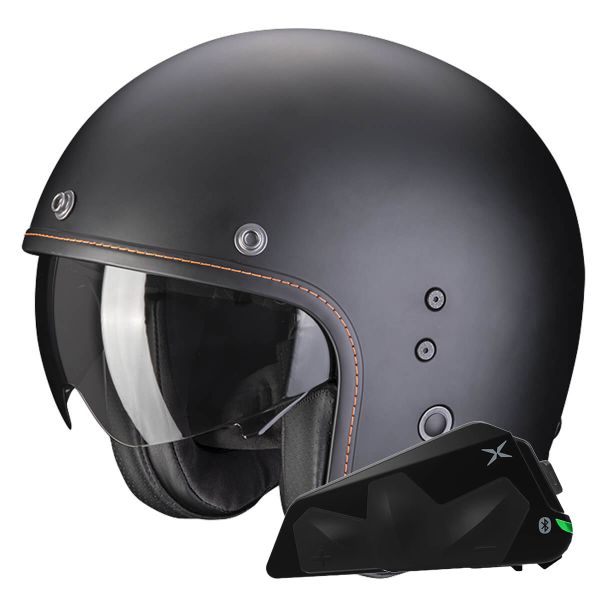 Jet Scorpion Belfast Evo nero opaco + kit Bluetooth Exo-Com Link-1C