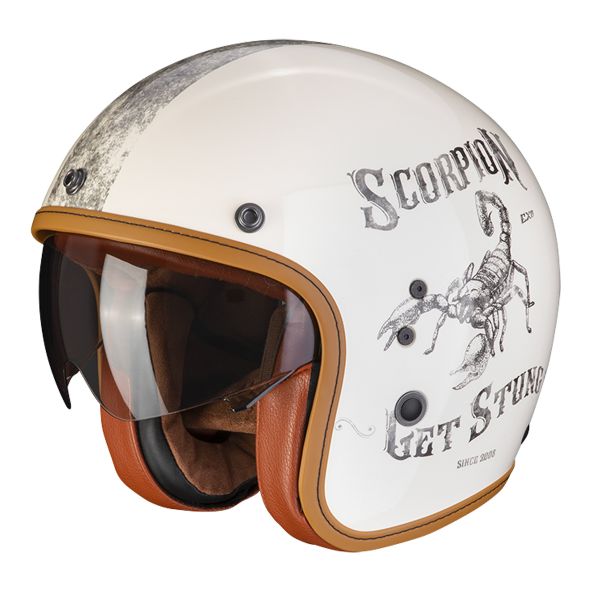 Scorpion Belfast Evo Pique Beige Black + Kit Bluetooth 5S Solo