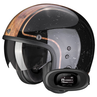 Jet Scorpion Belfast Evo Retrol Black Brown + Kit bluetooth 5R Lite