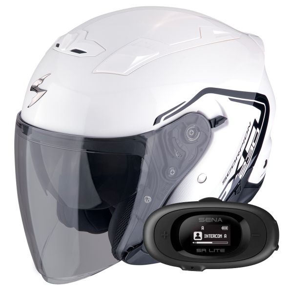 Jet Scorpion Exo 230 Cit-E White Black + Kit bluetooth 5R Lite