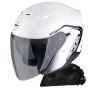 Casque Jet Scorpion Exo 230 Cit-E Bianco Nero + Kit Bluetooth Exo-Com Link-1C