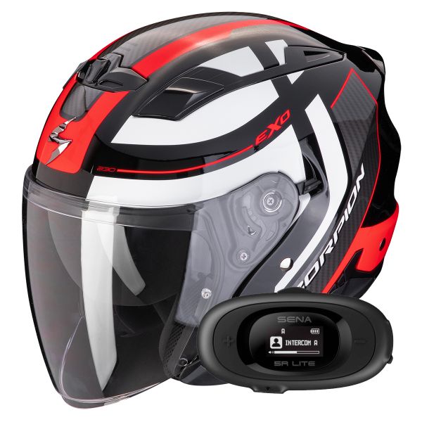 Jet Scorpion Exo 230 Pul Black Red + Kit bluetooth 5R Lite Solo