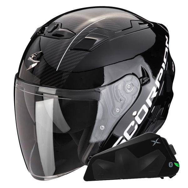 Jet Scorpion Exo 230 QR Nero Argento + Kit Bluetooth Exo-Com Link-1C