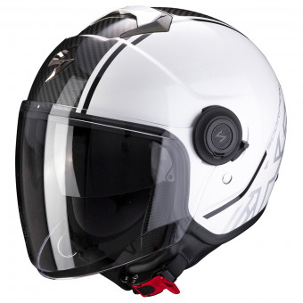Scorpion Exo City Avenue White Black + Kit Bluetooth Sena 5S Solo