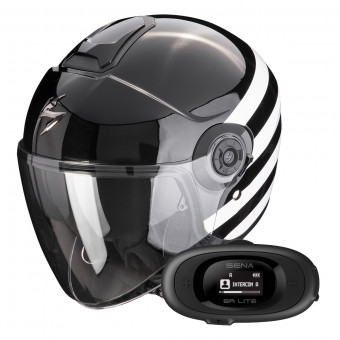 Jet Scorpion Exo City II Bee Black White + Kit bluetooth 5R Lite