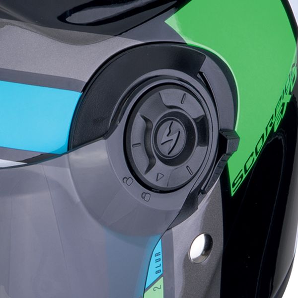 Scorpion Exo City II Blur Black White Green + Kit Bluetooth 5S