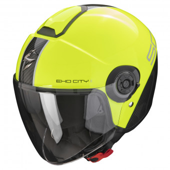 Scorpion Exo City II Carbo Neon Yellow Black + Kit Bluetooth 5S