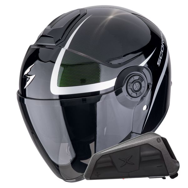 Jet Scorpion Exo City II Intercity Black Chameleon + Kit Bluetooth Exo-Com Link-1