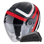Casque Jet Scorpion Exo City II Riva Nero Rosso + kit Bluetooth Exo-Com Link-1