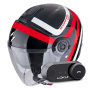 Casque Jet Scorpion Exo City II Riva Black Red + Kit Bluetooth Lokui K30
