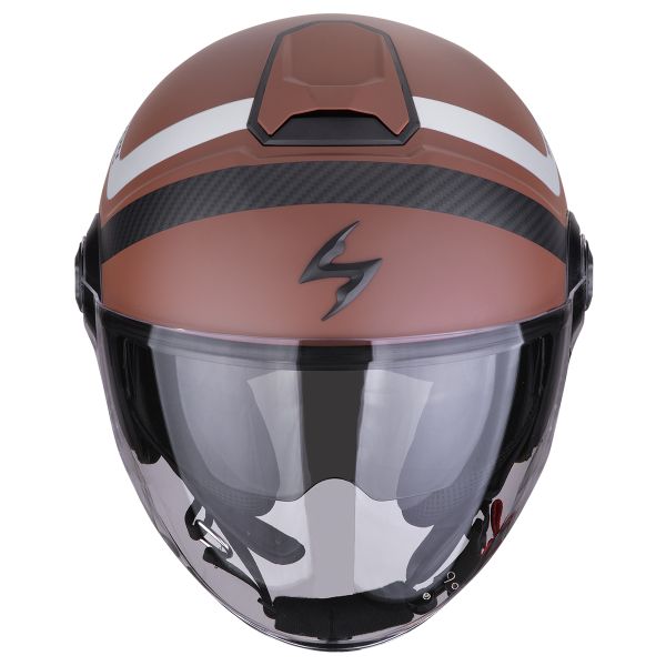 Scorpion Exo City II Riva Brown Silver + kit Exo-Com Link-1 Bluetooth