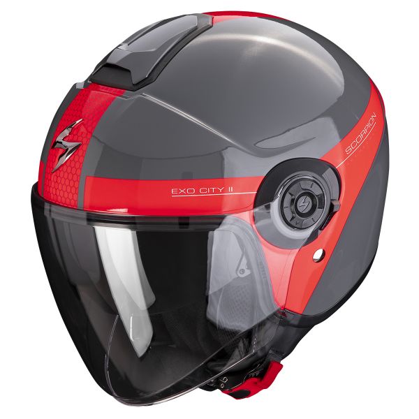 Scorpion Exo City II Short Grey Red + Kit bluetooth 5R Lite