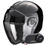 Casque Jet Scorpion Exo City II Solid Black + Kit Bluetooth Lokui K30