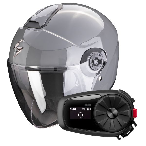 Jet Scorpion Exo City II Solid Cement Grey + Kit Bluetooth 5S Jet Scorpion Exo City II Solid Cement Grey + Kit Bluetooth 5S