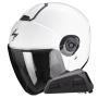 Casque Jet Scorpion Exo City II Solid White + kit Bluetooth Exo-Com Link-1