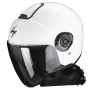 Casque Jet Scorpion Exo City II bianco solido + kit Bluetooth Exo-Com Link-1C