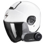 Casque Jet Scorpion Exo City II Solid White + Kit Bluetooth Lokui K30