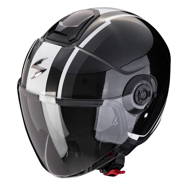 Casco Moto Scorpion Exo City II Vel Metal Black White in Stock iCasque
