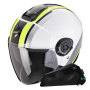 Casque Jet Scorpion Exo City II Vel Bianco Giallo Fluo + Kit Bluetooth Exo-Com Link-1C