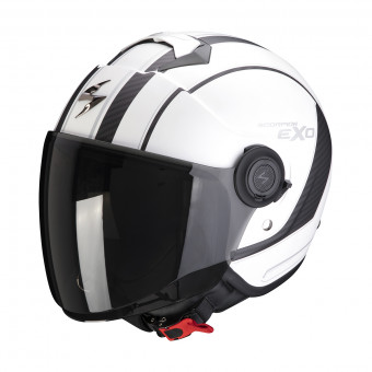 Scorpion Exo City Scoot Matt White Black + Kit Bluetooth Sena SMH5 Solo
