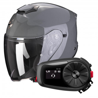 Jet Scorpion Exo S1 Grey Cement + Kit Bluetooth Sena 5S Solo