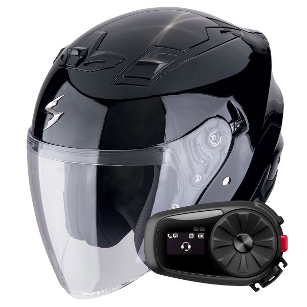 Jet Scorpion Exo Z1 Metal Black + Kit Bluetooth 5S Solo Jet Scorpion Exo Z1 Metal Black + Kit Bluetooth 5S Solo