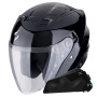 Casque Jet Scorpion Exo Z1 Metal Black + Kit Bluetooth Exo-Com Link-1C