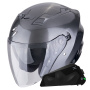 Casque Jet Scorpion Exo Z1 Metal Grigio + Kit Bluetooth Exo-Com Link-1C