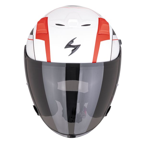Scorpion Exo Z1 Vue Matt White Red Black + Kit bluetooth Exo-Com Link-1