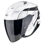 Casque Jet Scorpion Exo Z1 Vue Bianco Nero Argento