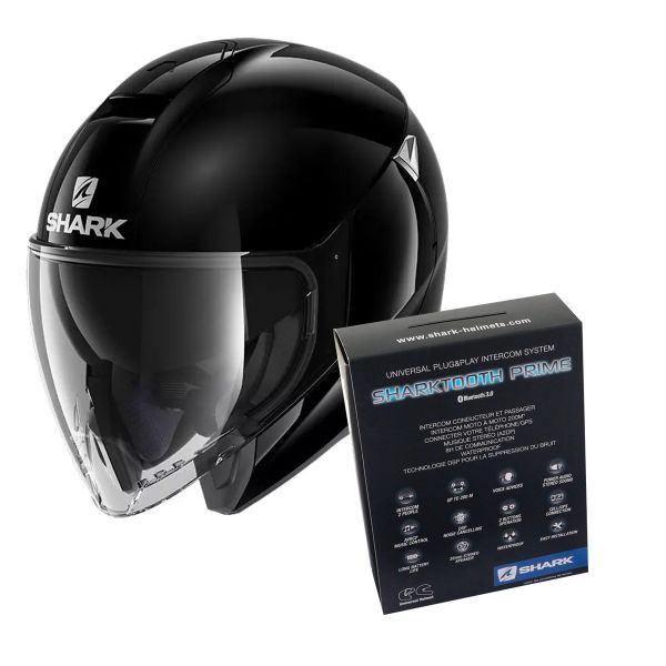 Jet Shark Citycruiser Blank BLK + Kit Bluetooth Sharktooth Prime