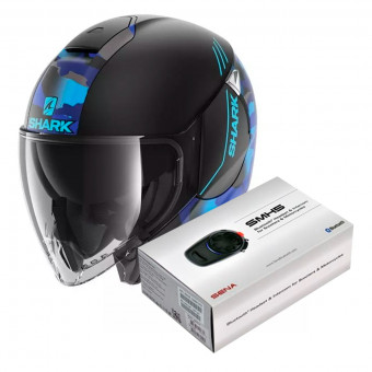 Jet Shark Citycruiser Genom Mat KBB + Kit Bluetooth Sena SMH5