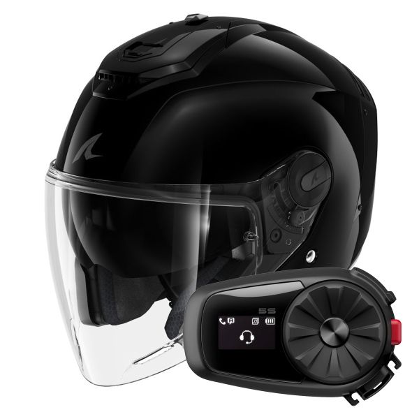 Jet Shark RS JET Blank BLK + Kit Bluetooth 5S Solo