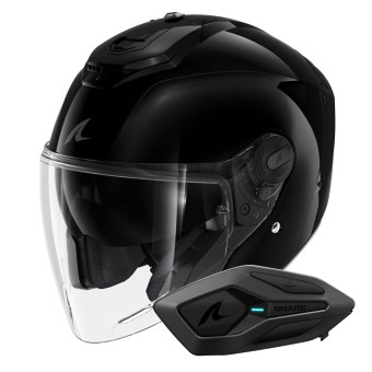Casque Jet Shark RS JET Blank BLK + Kit Bluetooth Sena for Shark Solo Casque Jet Shark RS JET Blank BLK + Kit Bluetooth Sena for Shark Solo