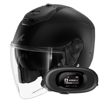 Casque Jet Shark RS JET Blank Mat KMA + Kit bluetooth 5R Lite Solo Casque Jet Shark RS JET Blank Mat KMA + Kit bluetooth 5R Lite Solo