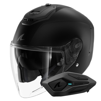 Casque Jet Shark RS JET Blank Mat KMA + Kit Bluetooth Sena for Shark Solo