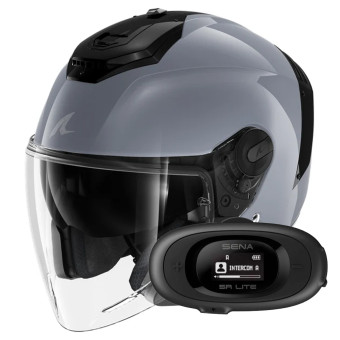 Casque Jet Shark RS JET Blank S05 + Kit bluetooth 5R Lite Solo Casque Jet Shark RS JET Blank S05 + Kit bluetooth 5R Lite Solo