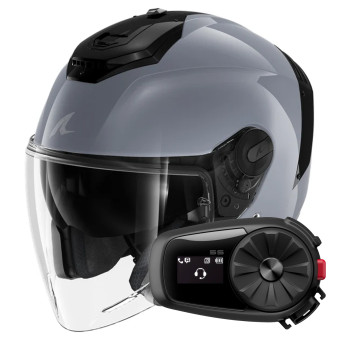 Casque Jet Shark RS JET Blank S05 + Kit Bluetooth 5S Solo Casque Jet Shark RS JET Blank S05 + Kit Bluetooth 5S Solo