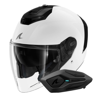 Casque Jet Shark RS JET Blank WHU + Kit Bluetooth Sena for Shark Solo