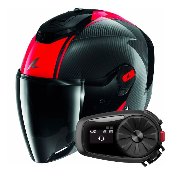 Jet Shark RS JET Carbon Blank DRD + Kit Bluetooth 5S Solo