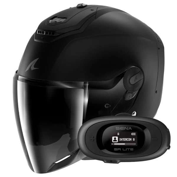 Jet Shark RS JET Carbon Dark Shadow DMA + Kit bluetooth 5R Lite Solo