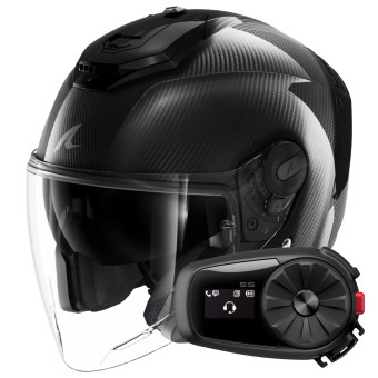 Casque Jet Shark RS JET Full Carbon DAD + Kit Bluetooth 5S Solo