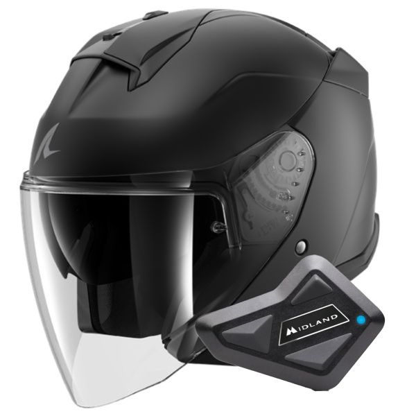 Jet Shark Skwal Jet Blank Mat KMA + Kit Bluetooth BT Mini