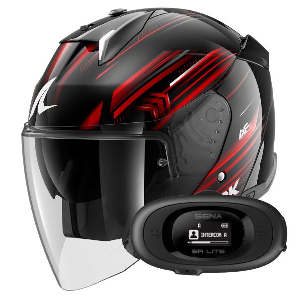 Jet Shark Skwal i3 Jet Light-Blur KRW + Kit bluetooth 5R Lite Solo