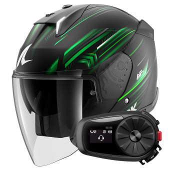 Jet Shark Skwal i3 Jet Light-Blur Mat KGW + Kit Bluetooth 5S Solo