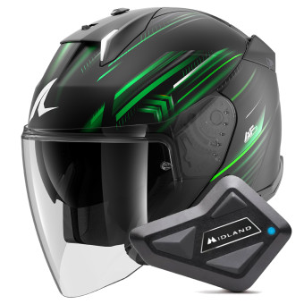Jet Shark Skwal i3 Jet Light-Blur Mat KGW + Kit Bluetooth BT Mini Single